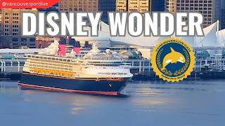 LIVE: Disney Wonder cruise ship arriving and departing in Vancouver BC