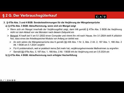 Schuldrecht BT – Folge 07 (Verbrauchsgüterkauf: Gewährleistungsausschluss, Transparenz, Umgehung)