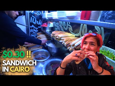 Street Food in Cairo: Kebda and Kunafa | Egypt Vlog 233 | كبده وكنافه اكل الشارع المصري