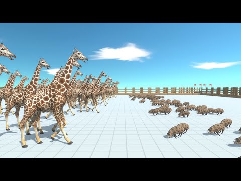 100 Modern Mammals vs 100 Modern Mammals Animal Revolt Battle Simulator