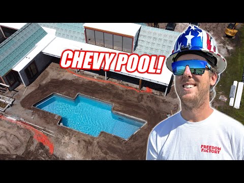 Airport Dream House Ep.10 - Building a GIANT Chevy Swimming Pool + Drywall Finishing!