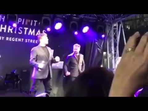 Michael Ball  &  Alfie Boe snippet of  "He lives in you" Regents st 16.11.17.