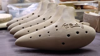 Process of Making Handmade Ocarina From Clay. Awesome Korean Wind Instrument Craftsman