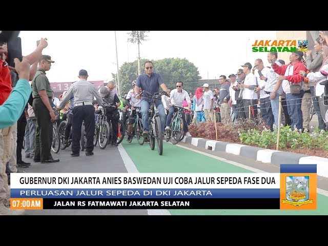Gubernur DKI Jakarta Anies Baswedan Uji Coba Jalur Sepeda Fase Dua