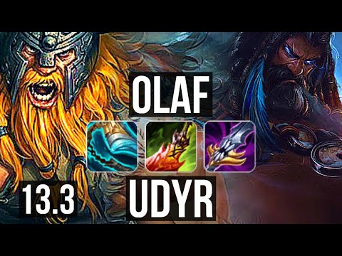 OLAF vs UDYR (TOP) | 78% winrate, Quadra, 8 solo kills | KR Diamond | 13.3