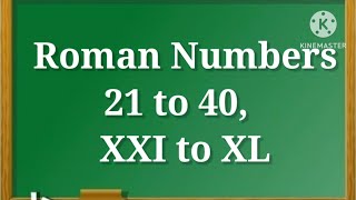 Roman Numerals 21 to 40/Learn Roman Numbers 21 to 40/XXI to XL Roman Numerals/#romannumbers