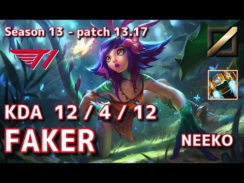 【KRサーバー/C1】T1 Faker ニーコ(Neeko) VS マルファイト(Malphite) MID - Patch13.17 KR Ranked【LoL】