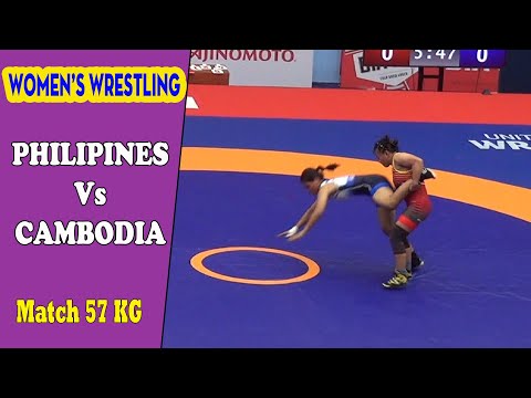 Women's Wrestling FreeStyle Sea Games 31 Philipines vs Cambodia 57 kg | Đấu Vật Tự Do Nữ Sea Games