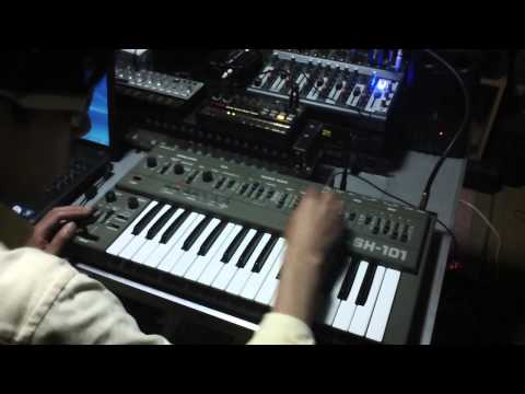 Roland SH-101+KORG Volca Beats(Sync Sequence)