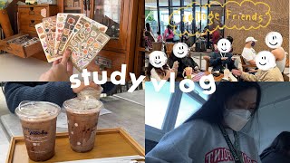 study vlog ♡ lots of cramming, my sticker shop & packing orders, a busy school week —productivity!