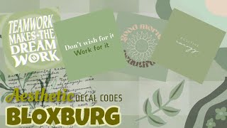 BLOXBURG AESTHETIC SAGE GREEN DECALS WITH CODES | ROBLOX | BLOXBURG