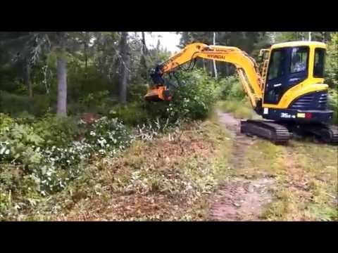 Brushcutter Berti GKR/SB 60 and Hyundai 35Z-9 excavator