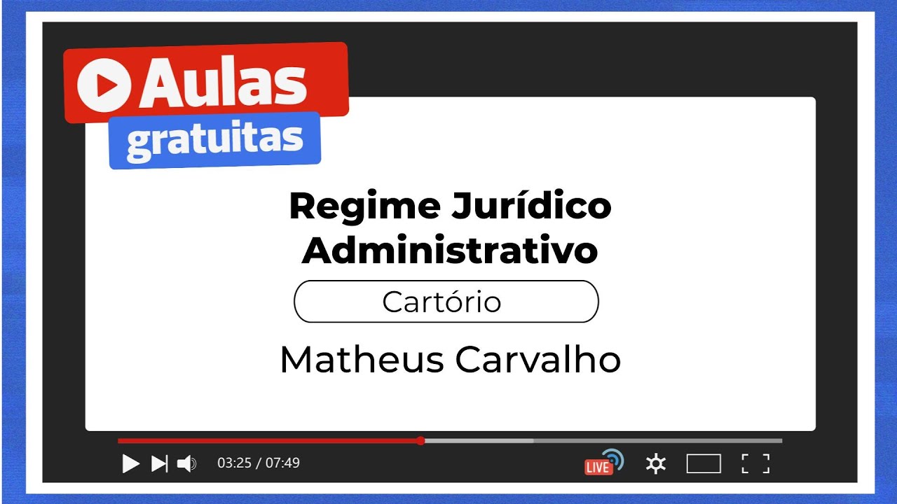 Regime jurídico administrativo - Curso de Cartório - Prof. Matheus Carvalho