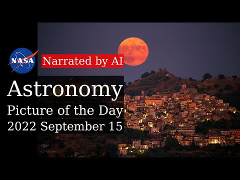 APOD: 2022-09-15 - Harvest Moon over Sicily (Narrated by Joanna)