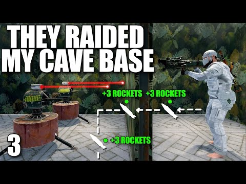 I trapped a clan raiding my Solo Cave Base in Rust...