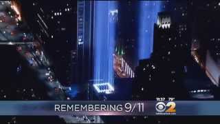 Beams Illuminate Night Sky Over Manhattan On 9/11 Anniversary