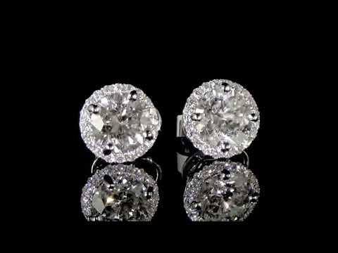 18K WHITE GOLD 4.08CT TDW DIAMOND EARRINGS, CGL CERTIFIED. Ref. 330 1307