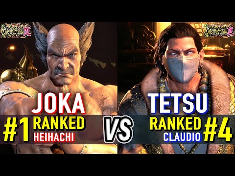 T8 🔥 JOKA (#1 Ranked Heihachi) vs TETSU (#4 Ranked Claudio) 🔥 Tekken 8 High Level Gameplay