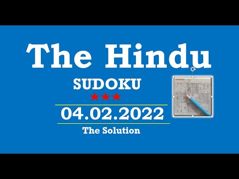 The Hindu  Sudoku Feb 04, 2022 - 2 Star - The Solution
