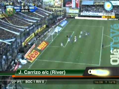 boca 2 river 0 gol en contra de carrizo