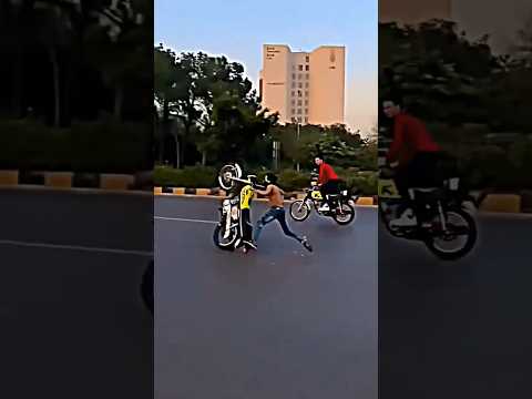 Accident bike wheeling 😈 46 brand wheeler king 💪#125cc #lahore #allahjan #punjabimusic