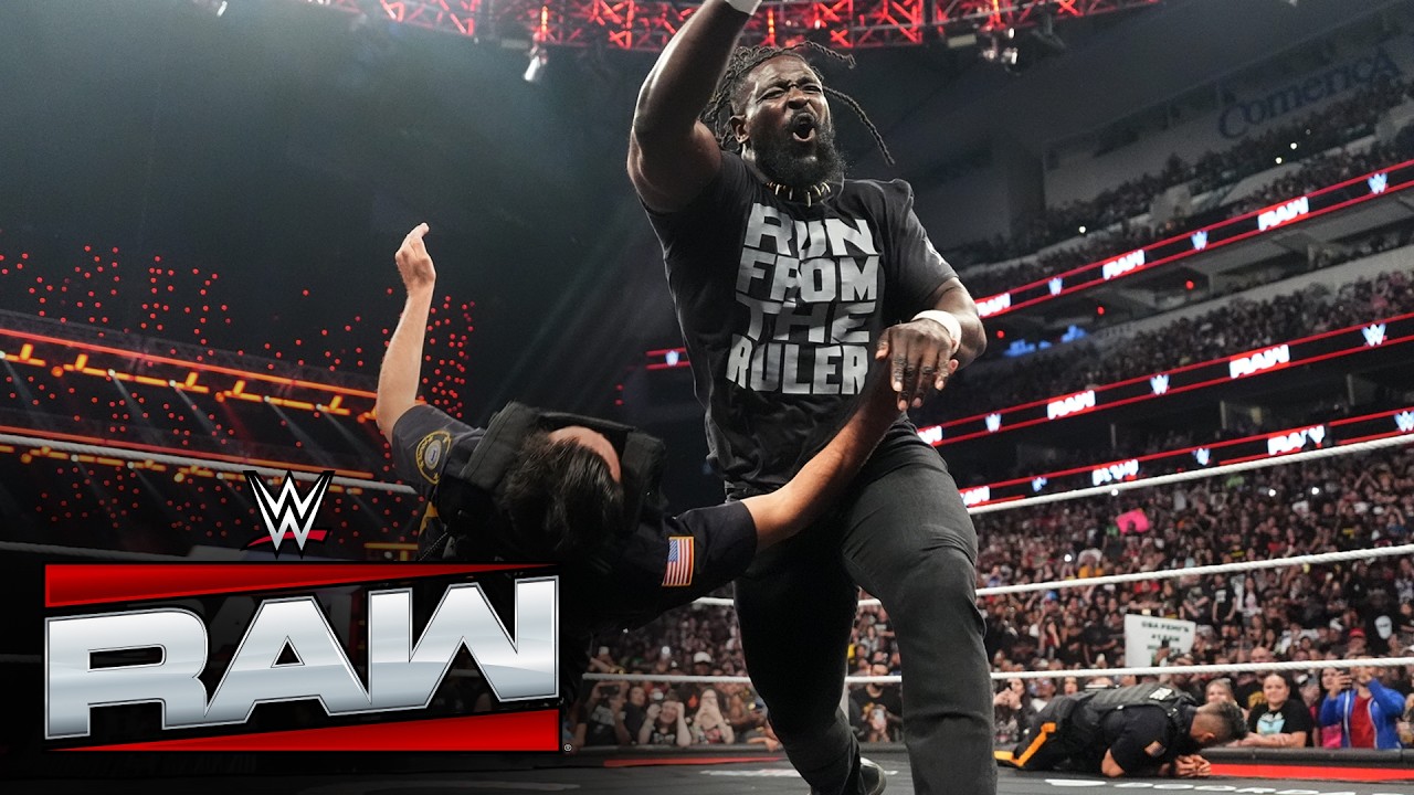 Oba Femi ATTACKS the police in front of Brock Lesnar en route to Hell in a Cell: Raw highlights