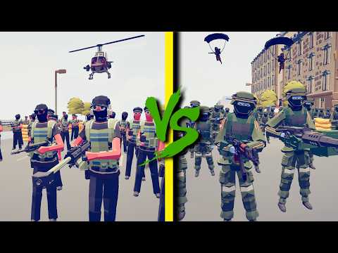 POLICE TEAM vs AIR FORCE TEAM - Totally Accurate Battle Simulator TABS