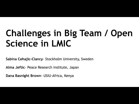 , title : 'Challenges in Big Team / Open Science in LMIC