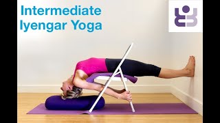 Intermediate Iyengar Yoga - Use a chair to extend the body