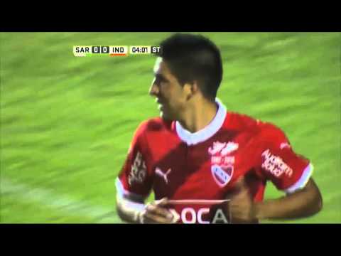 Fernández se lo perdió abajo del arco. Sarmiento 0 - Independiente 0. Fecha 9. Primera División 2016