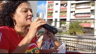 Rosa de Souza, presidenta da CTB-BA, leva o protesto da classe trabalhadora às ruas de Salvador