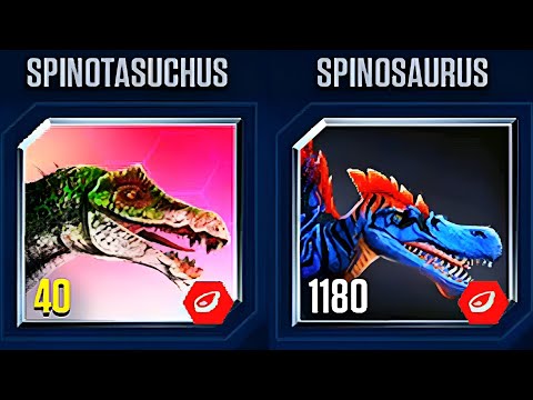 SPINOTASUCHUS 40 VS SPINOSAURUS 1180 | JURASSIC WORLD THE GAME