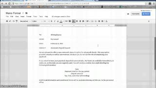 Memorandum Format--Google Documents