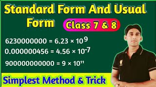 Convert into Standard form | Change in Standard form and Usual Form class 8 NCERT | Class 7 NCERT