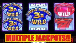JACKPOT HANDPAY! Big Wins on Wild Jackpot Gems slots! Triple 5x Deluxe!