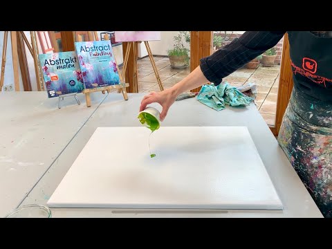 😍 one color + meditative = abstract acrylic techniques - let it flow - layers