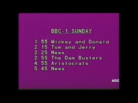 BBC1 programme changes menu & link 16th September 1984 (short clip)