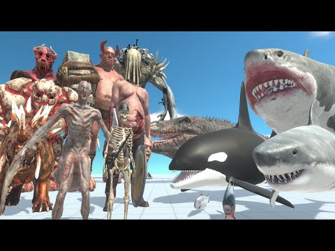 Aquatics team VS Infernals team - ARBS (Animal Revolt Battle Simulator)