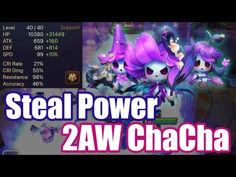 The Steal Power 2AW ChaCha, are they good for turn2 team??🤔🤔🤔【Summoners War RTA】