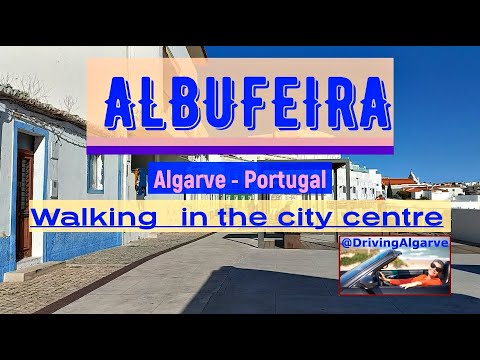 ALBUFEIRA (Algarve Portugal) Walking and visiting the city centre and the beach panorama 1/2023 HD