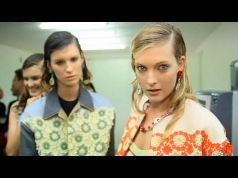 Prada Spring 2012 Backstage Pat McGrath, Arizona Muse |  MODTV