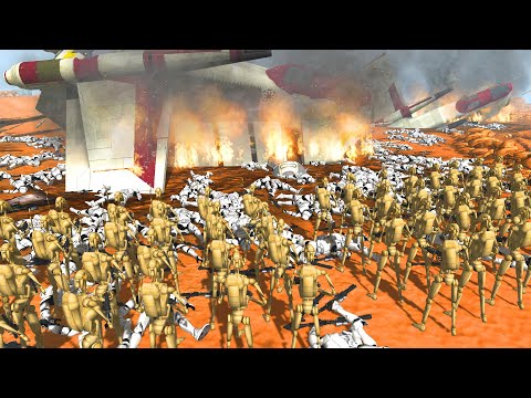 Clone Invasion of Geonosis Ends in DISASTER!? - Men of War: Star Wars Mod Battle Simulator