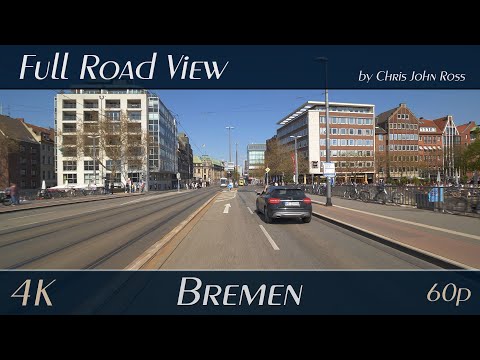 Bremen, Germany: Alte Neustadt, Altstadt - Langemarckstraße, Bürgermeister-Smidt-Brücke - 4K UHD