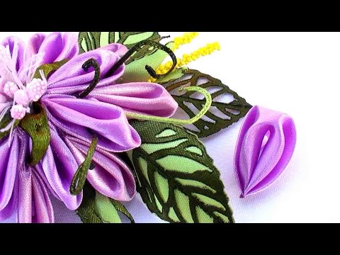 Kanzashi petals from Ribbon 5 cm / Kanzashi Petals Flowers Tutorial / DIY Flower Petals