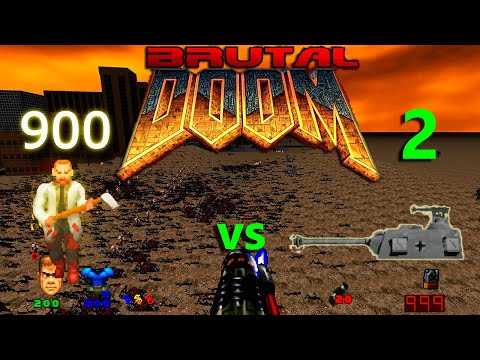Brutal Doom LabGuy vs Panzer Tank vs Cyberdemonlord vs Motherofdemons Infighting