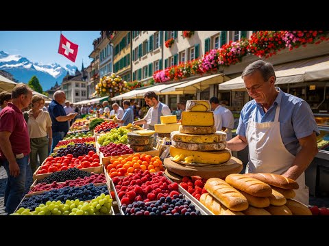 MORGENRUNDGANG IN BERN & BIO-BAUERNMARKT | SCHWEIZ IN 4K 🇨🇭
