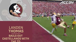 Florida State WR Landon Thomas Jr. Bails Out Tommy Castellanos With The TD Grab
