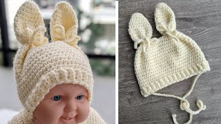 Crochet Easter Bunny Ears Baby Hat