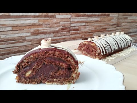 Sacher Roll Cake //Zaher Cake