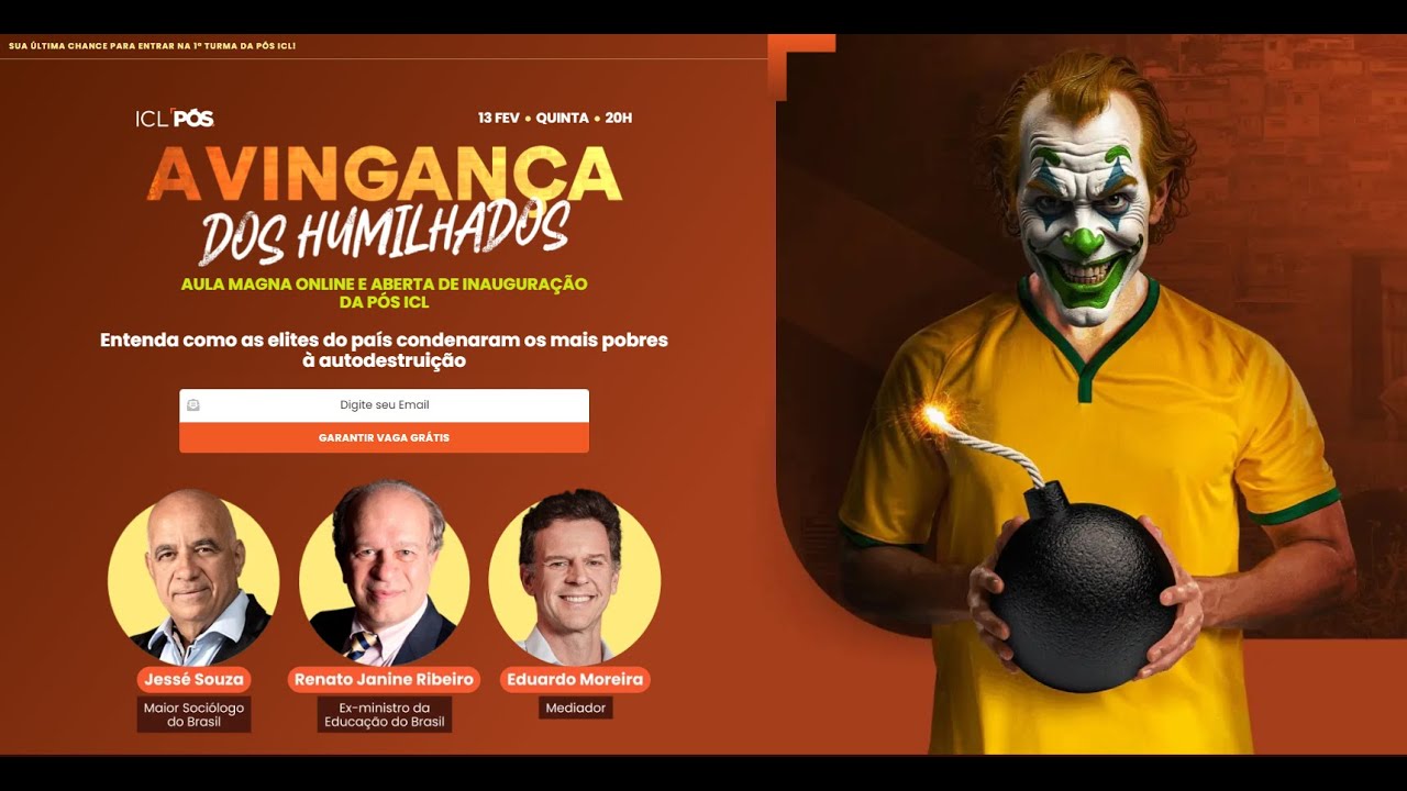 A Vingança dos Humilhados - Aula magna com Renato Janine Ribeiro e Jessé Souza no ICL
